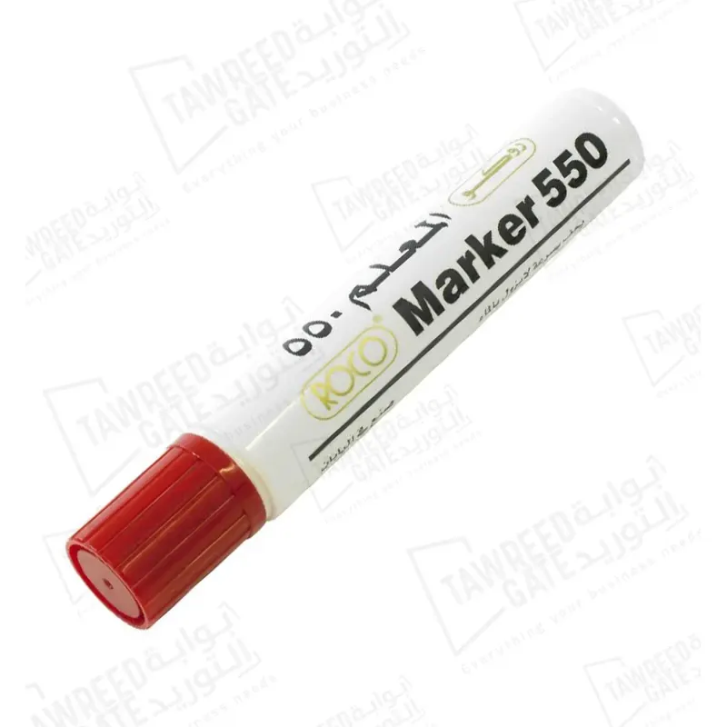 روكو 550 قلم ماركر ثابت 8-12 مم رأس مشطوف (RQ-29065) أحمر (الباكيت 12 قطعة)