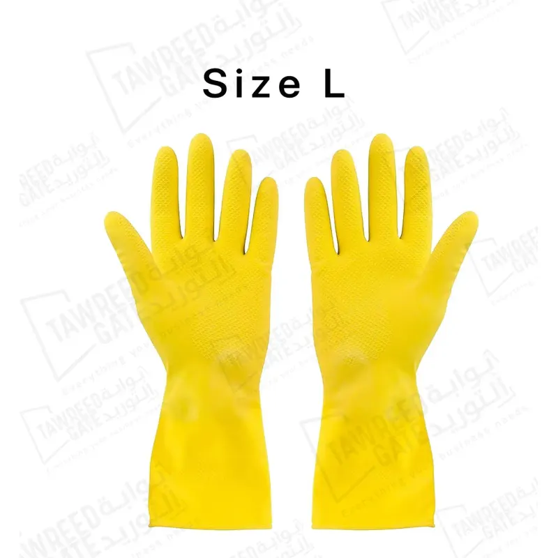 Rubber Cleaning Gloves Size L Yellow (PKT 12 EA)(CTN 240 EA)