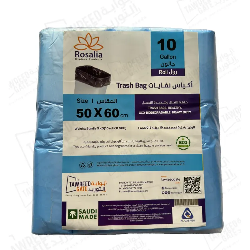Rosalia Trash Bag Blue 10 Gallon (50×60 CM) / Bundle 10 Roll / 5 KG
