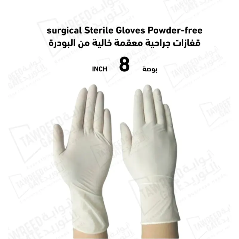 Surgical Sterile Gloves Powder-free  8″ / PR (PKT 50 PR)(CTN 8 PKT)