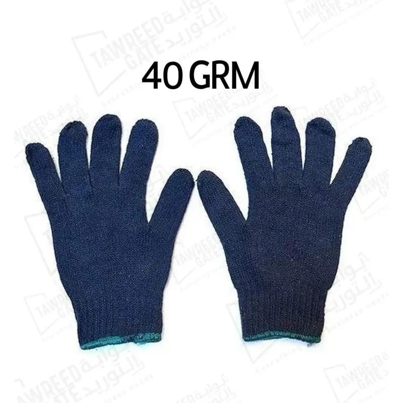 Cotton Working Gloves Blue 40 GRM / EA (PKT 10 EA)(CTN 400 EA)
