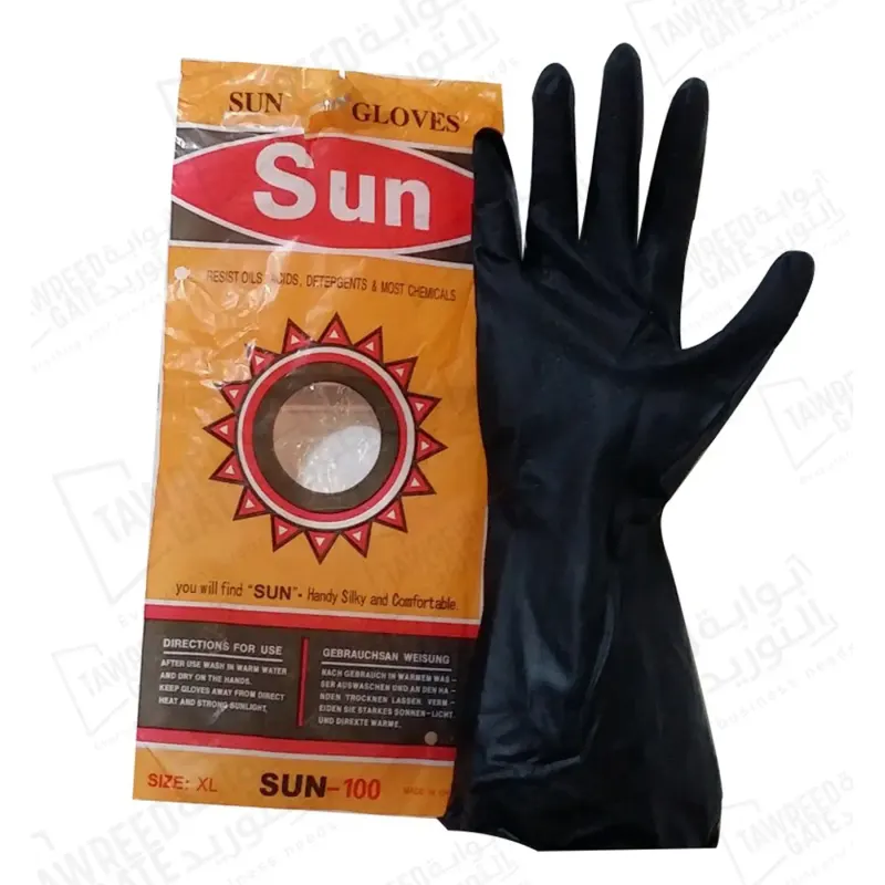 Sun Rubber Cleaning Gloves Size XL Black / EA (PKT 12 EA)(CTN 240 EA)