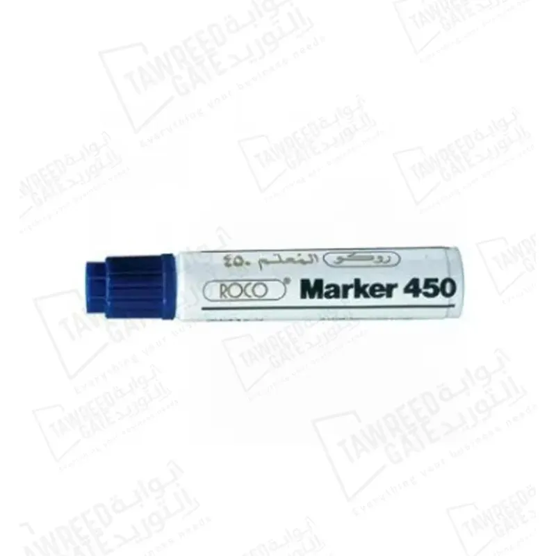 روكو 450 قلم ماركر ثابت 2-8 مم رأس مشطوف (RQ-29042) أزرق (الباكيت 12 قطعة)