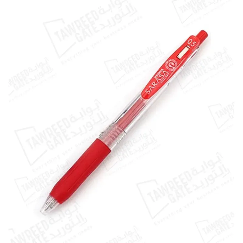 Zebra Sarasa Clip 0.5 MM Gel Ink Roller Ball Pen Red (PKT 10 EA)