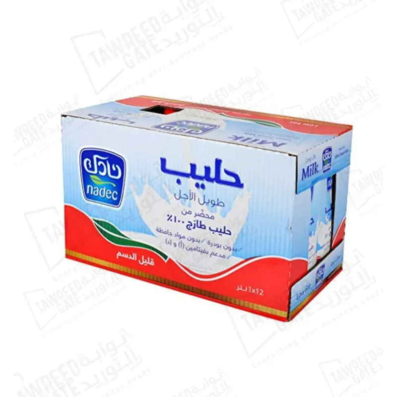 Nadec Long Life Milk Low Cream 1 LTR (CTN 12 EA)