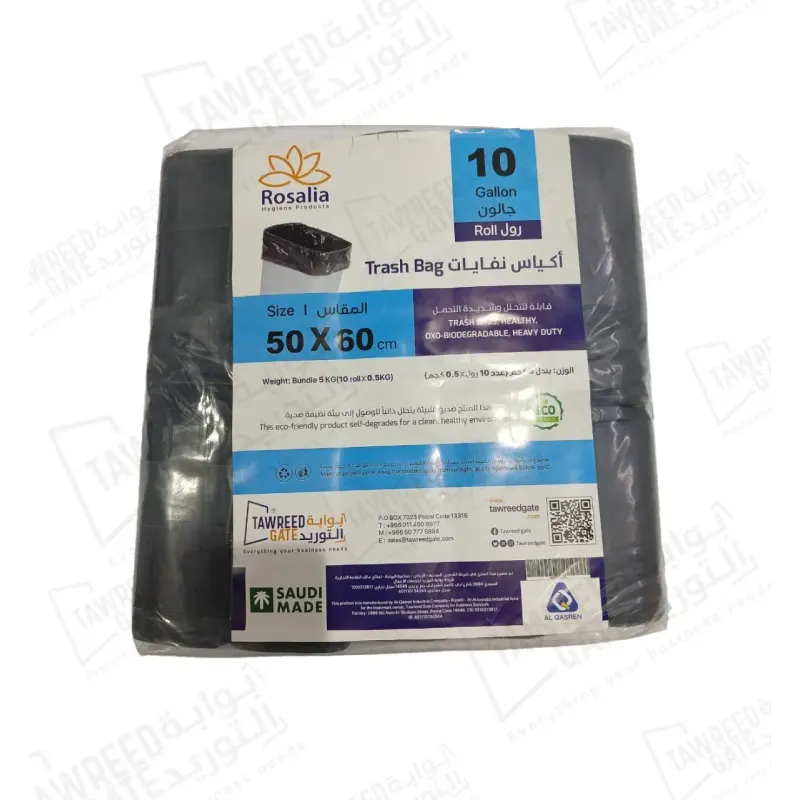 Rosalia Trash Bag Black 10 Gallon (50×60 CM) / Bundle 10 Roll / 5 KG