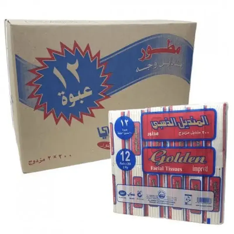 Golden Facial Tissue 200 SH Improve red(PKT 12 BAG)(CTN 5 PKT)