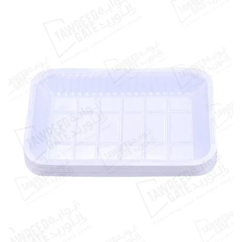 Plastic Plate White Rectangular Size 3 (CTN 1000 EA)