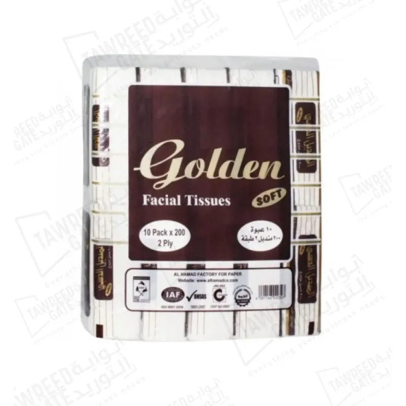 Golden Facial Tissue 200 SH(PKT 10 BAG)(CTN 5 PKT)