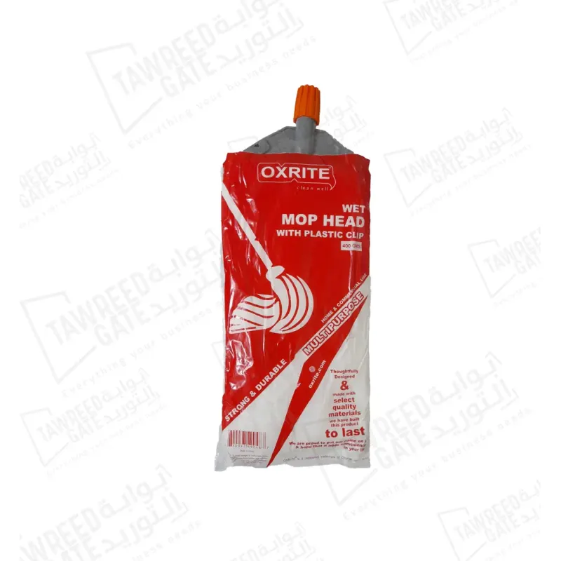 Wet Mop Head Cotton (HQ) 400 GRM With Plastic Clip