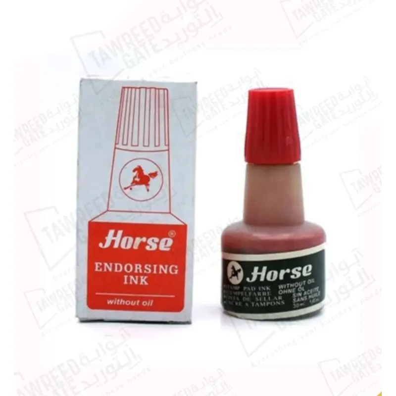 Horse Stamp Pad Ink Red 30 ML(PKT 12 EA)