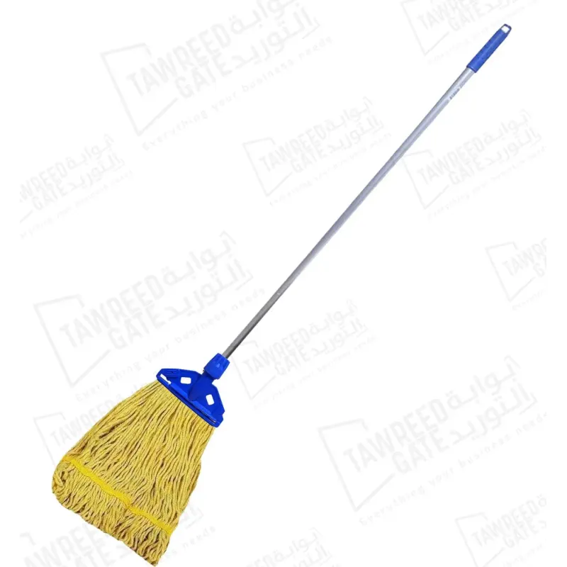 Wet Mop Head Cotton (HQ) 400 GRM Yellow Aluminum Stick & Plastic Clip
