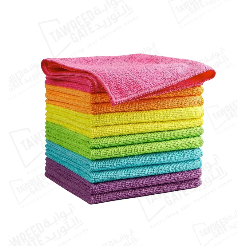 Cleaning Cloth Soft Microfiber Mix Size 40 CM × 40 CM (PKT 12 EA)